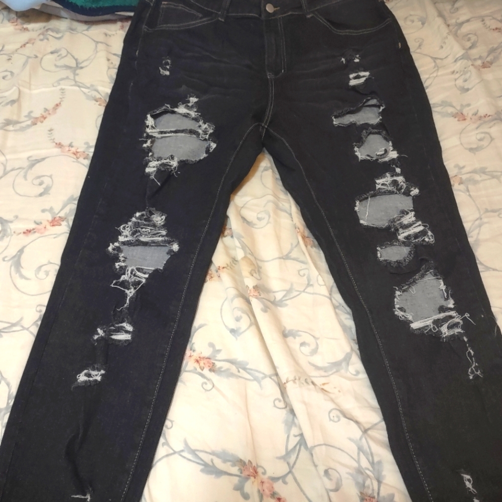 SHEIN PLUS SIZE rocker black skinny jeans 1XL